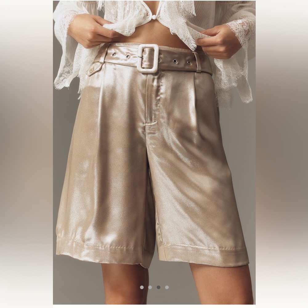 ANTHROPOLOGIE LIQUID SHINE BERMUDA SHORTS SIZES 4-6 MSRP $138.00 NWT